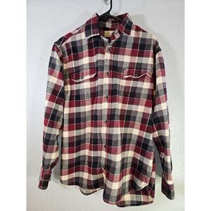 Jachs Shirt Mens Extra‎ Large Red Button Long Sleeve Plaid Flannel Casual